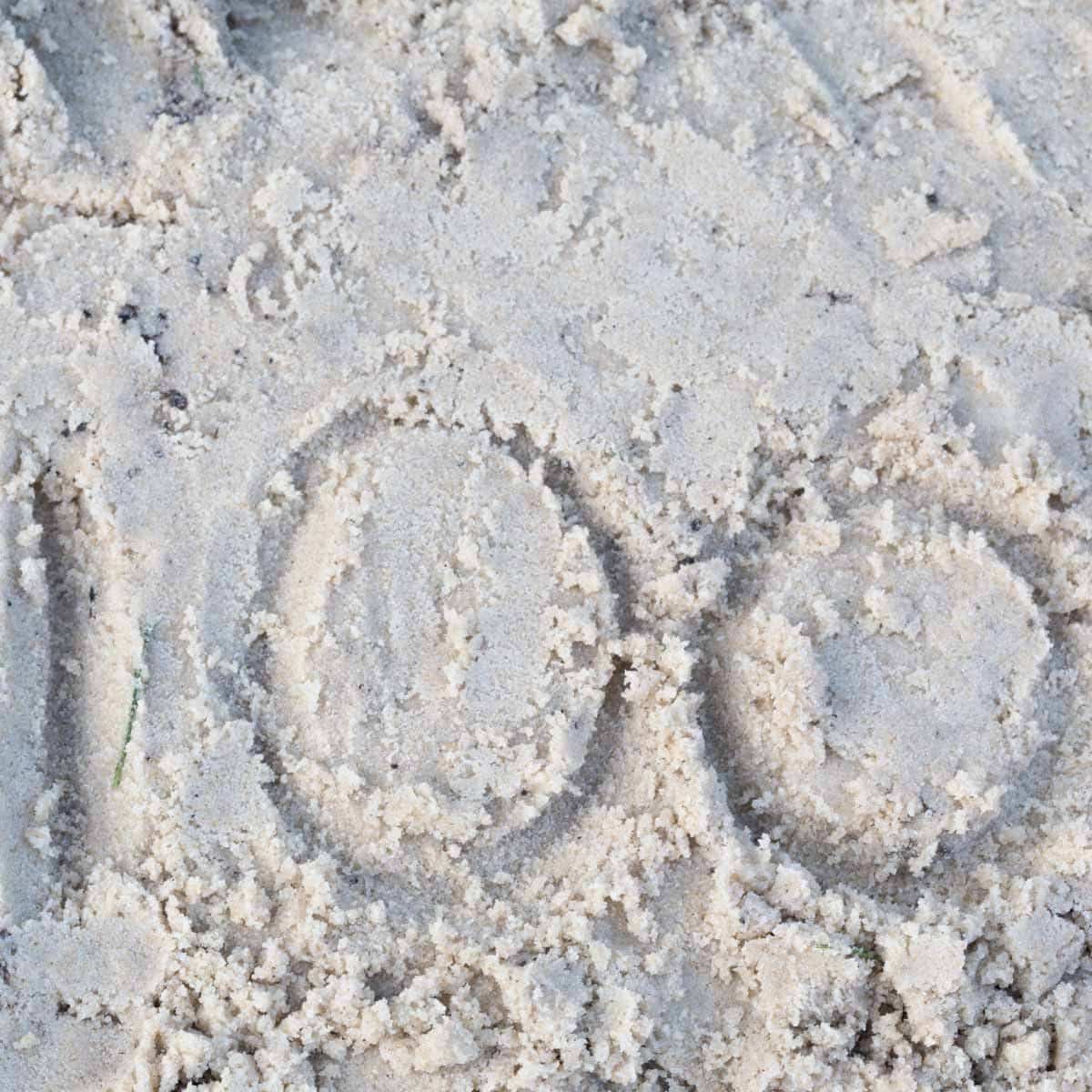 100 in sand