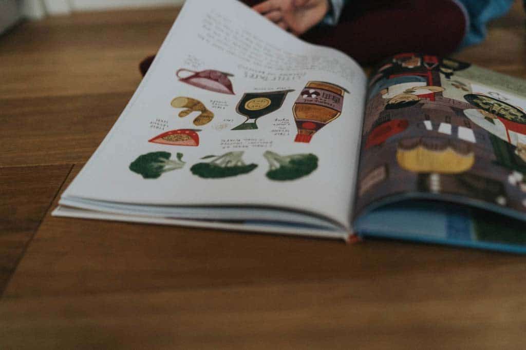 Looking for recipes in a children's cookery book