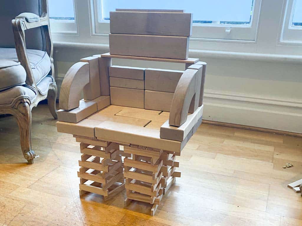 A chair made from KAPLA blocks