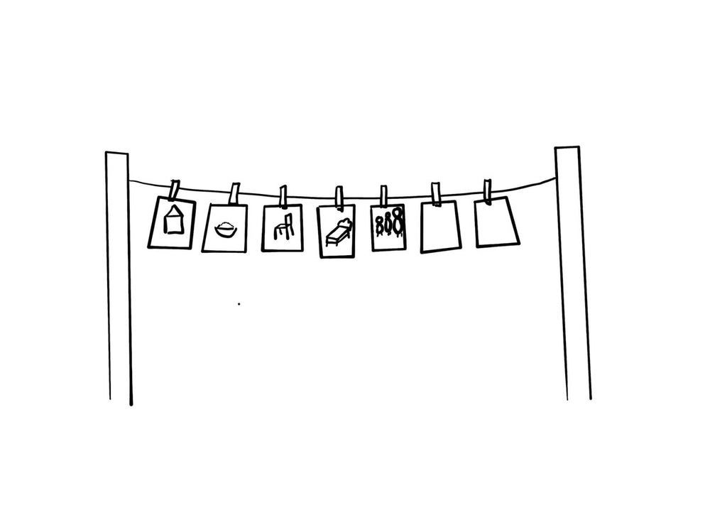 Sequencing stories on a washing line