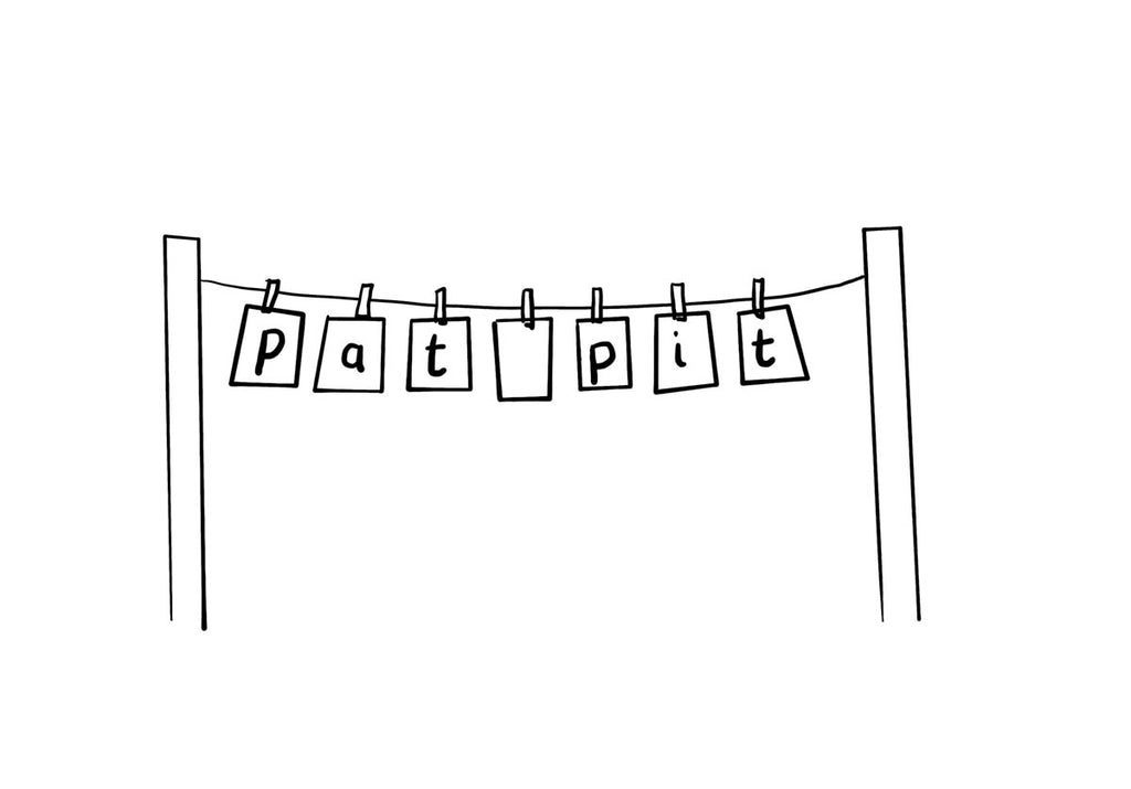 Spelling common words on a washing line