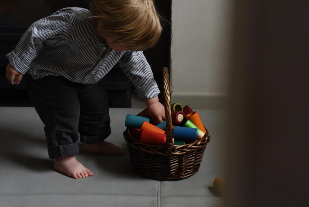 Toys stored neatly in a basket