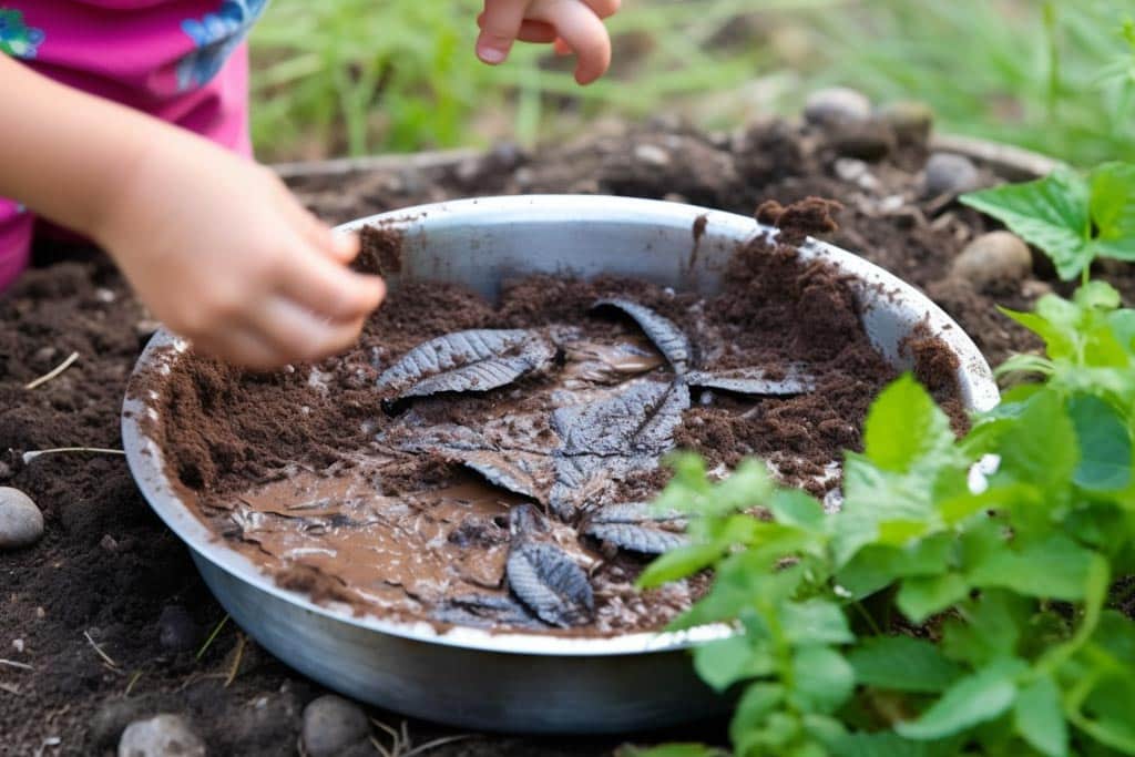 A mud pie in a steel bowl
